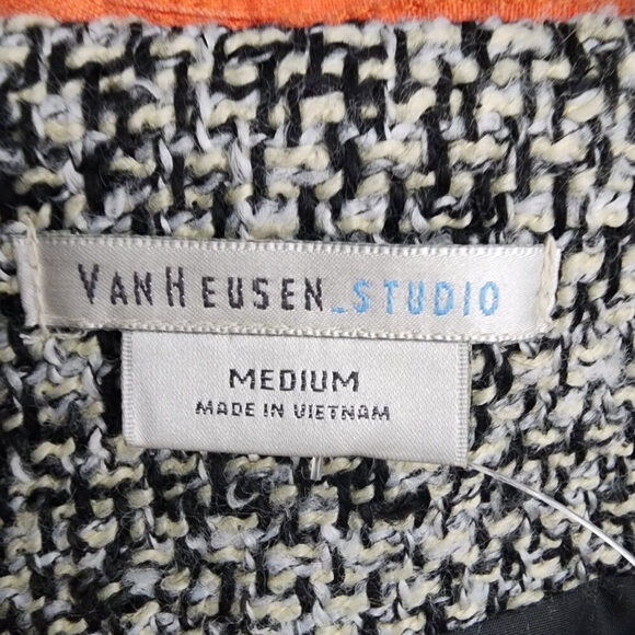 Van Heusen Studio Black Tweed Blazer Jacket Size M - Picture 7 of 9